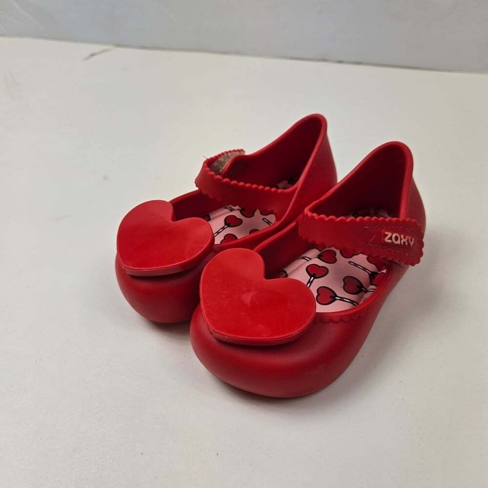 Zaxy 6 Toddler Red Heart Valentines Day Jelly Sandals Soft Special Occasion